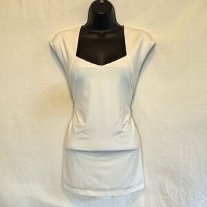 C-92 Rachel Cole White Cap Sleeve Pullover Blouse Size XL‎